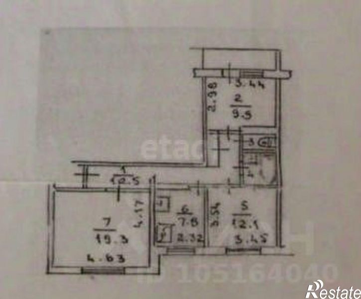 3-комн квартира 35Н-025О-010802, 102,  д. 102