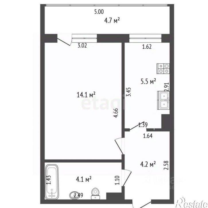 1-комн квартира улица Строителей, 11Г,  д. 11Г
