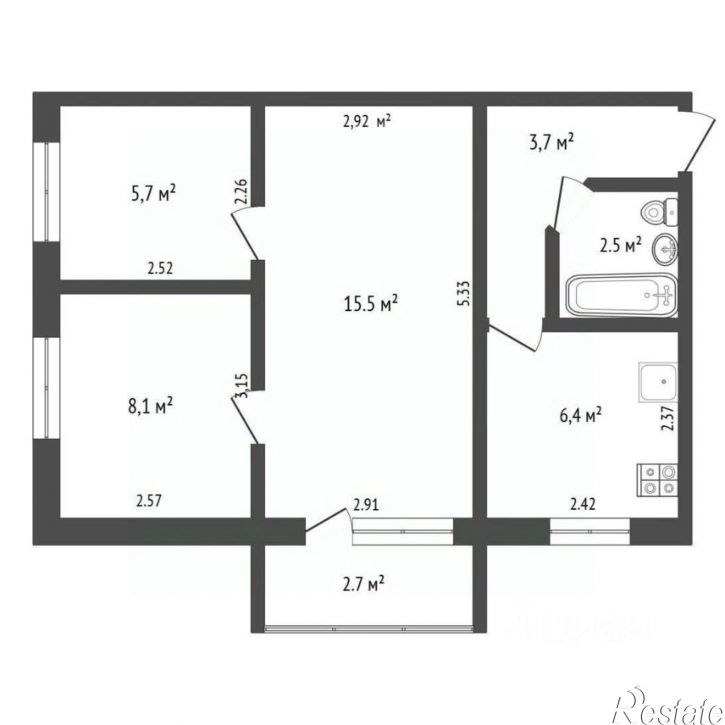 3-комн квартира улица Гайнутдинова, 2,  д. 2
