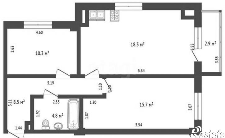 2-комн квартира Евпатория, проспект Ленина, 68к42