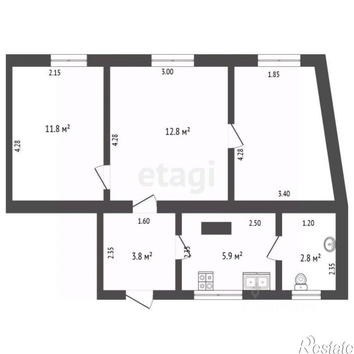 3-комн квартира Белогорский район, Белогорск