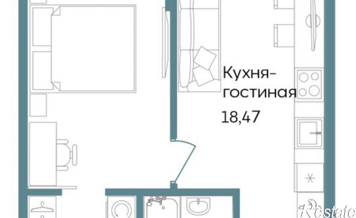 1-комн квартира в новом доме