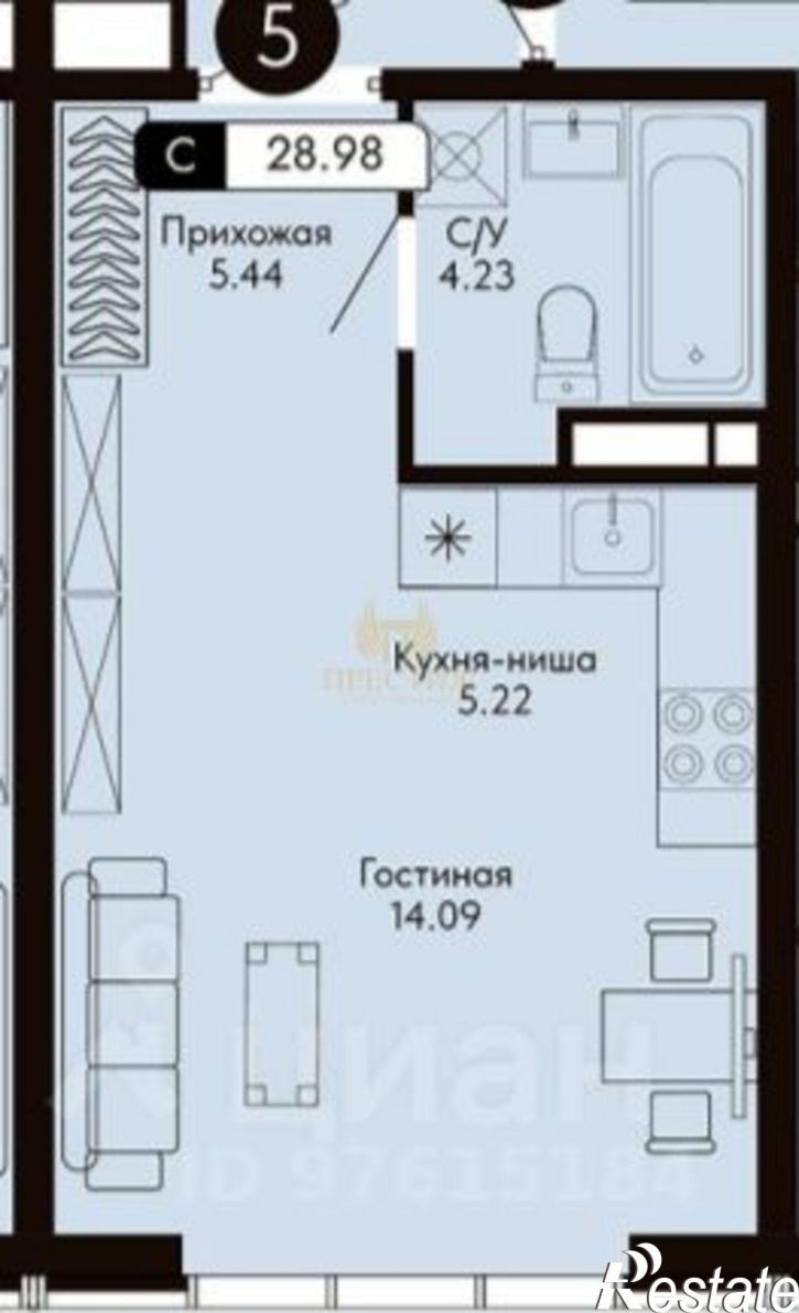 1-комн квартира улица Мухина, 26,  д. 26