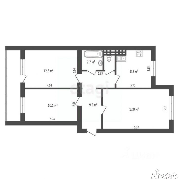 3-комн квартира улица Просвещения, 33,  д. 33