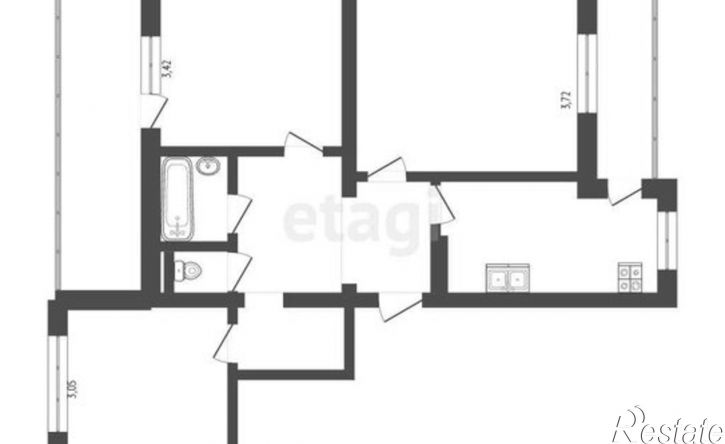 3-комн квартира улица Героев Бреста, 19,  д. 19