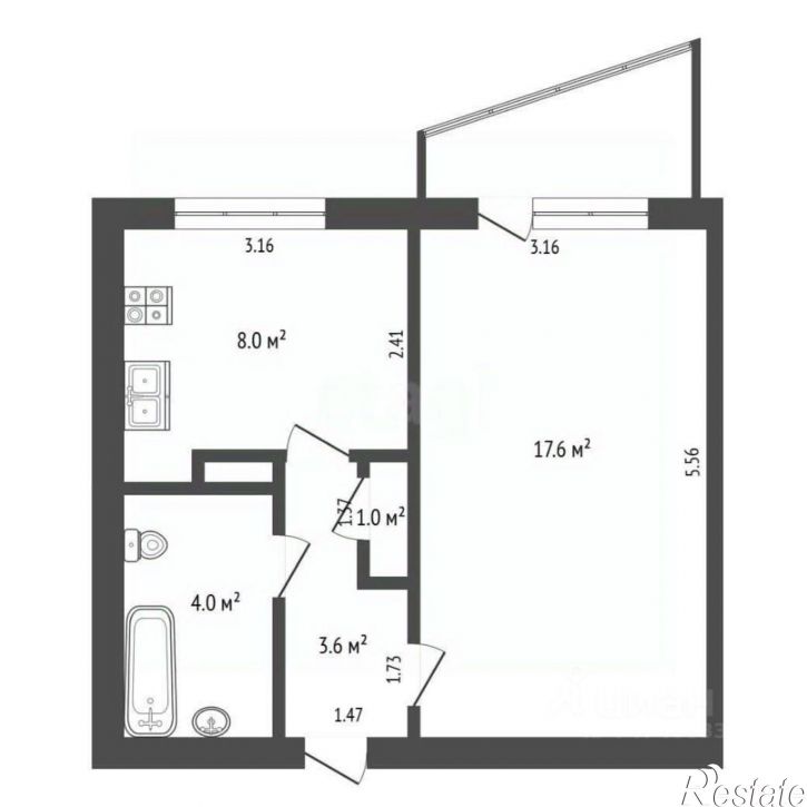 1-комн квартира улица Гайдара, 23,  д. 23