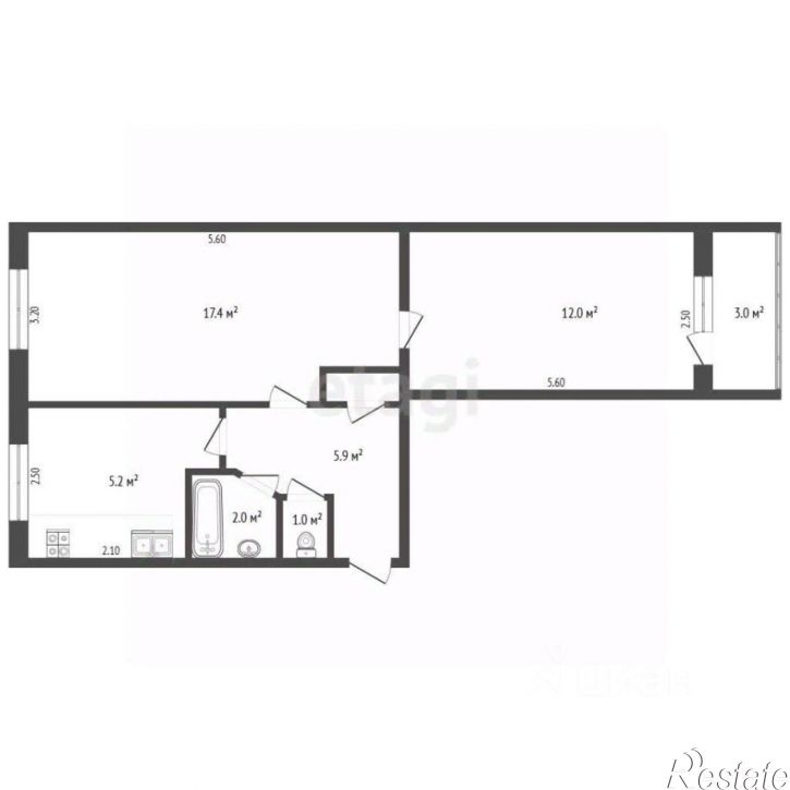 2-комн квартира проспект Героев Десантников, 6,  д. 6