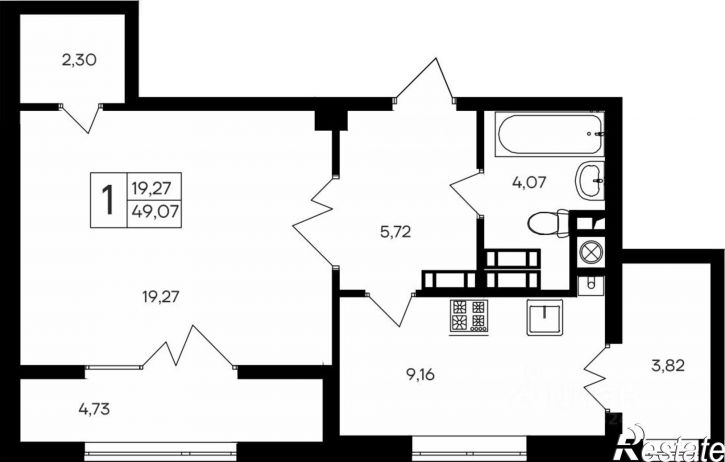 1-комн квартира в новом доме ул Парковая, 1 1,  д. 1 1,  к. 1