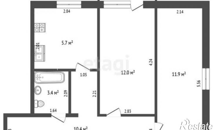 2-комн квартира Брестская улица, 20,  д. 20