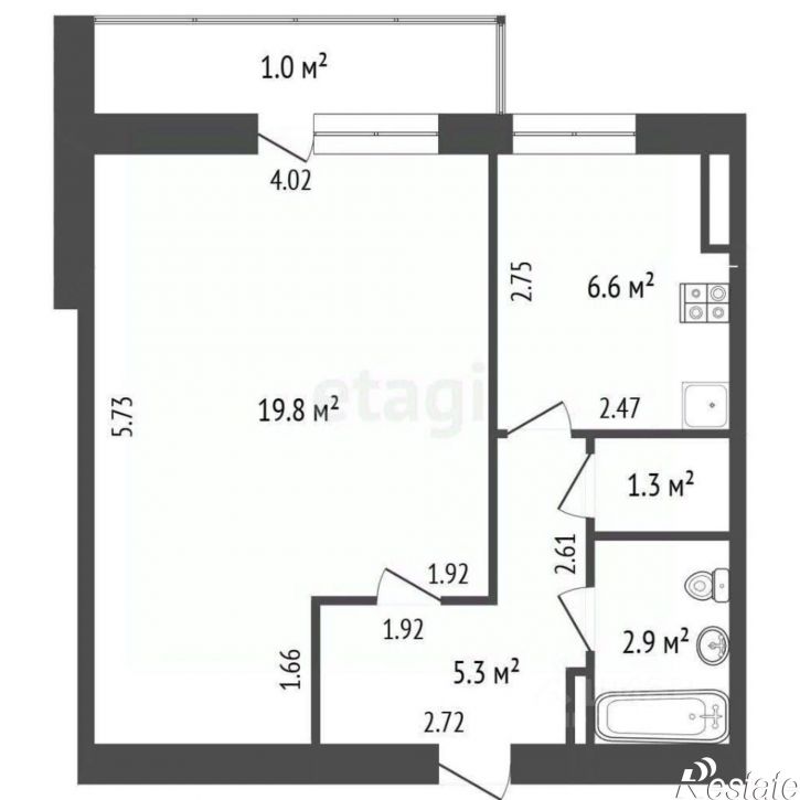 1-комн квартира 1-й микрорайон, 8,  д. 8
