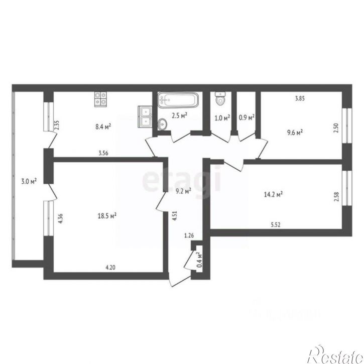 3-комн квартира ул Мира, 5,  д. 5