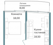 1-комн, 47 кв м, этаж 2/12 г. Саки, ул. Морская