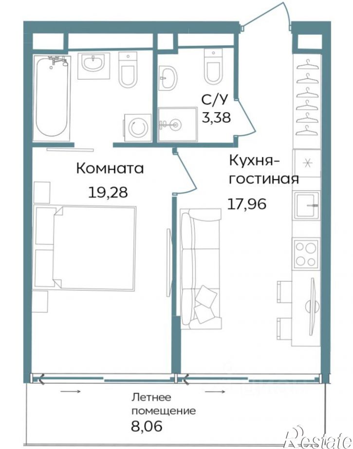 1-комн квартира в новом доме г. Саки, ул. Морская