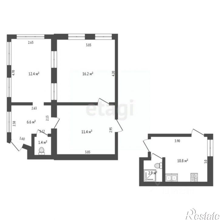 2-комн квартира Южнобережное шоссе, 8А,  д. 8А