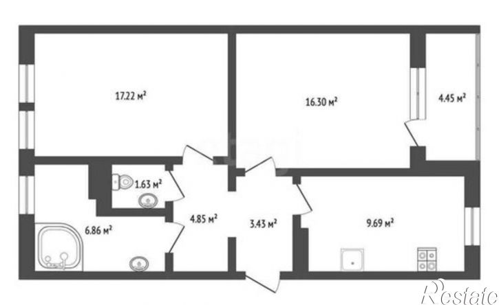 2-комн квартира улица Братьев Манганари, 22,  д. 22