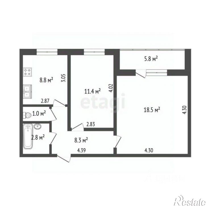 2-комн квартира Морская улица, 3,  д. 3