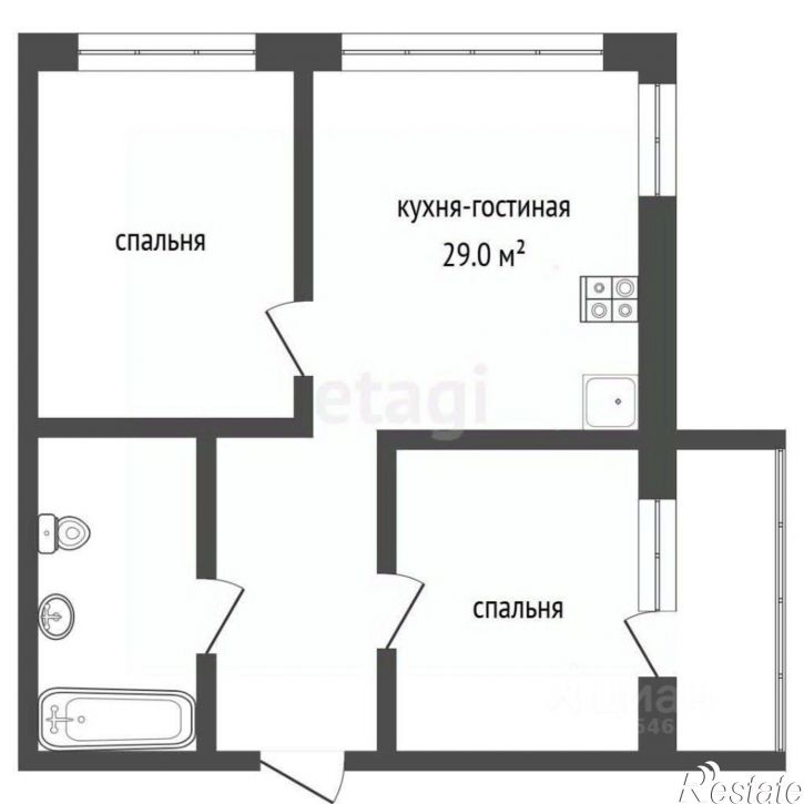 2-комн квартира переулок Батурина, 14,  д. 14