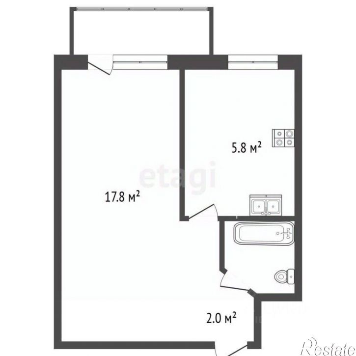 1-комн квартира ул Киевская, 18,  д. 18