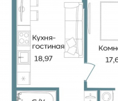 1-комн, 48 кв м, этаж 7/12 
