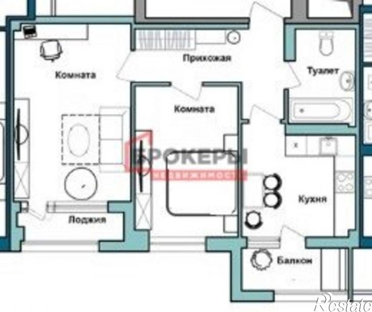 2-комн квартира ул Степаняна, 2а 1,  д. 2а 1,  к. 1