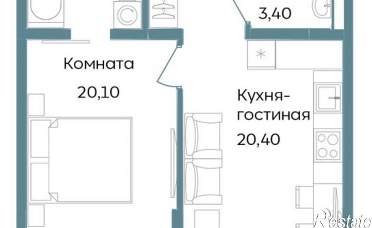2-комн квартира в новом доме