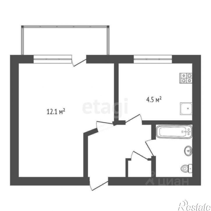 1-комн квартира ул Разъездная, 14,  д. 14