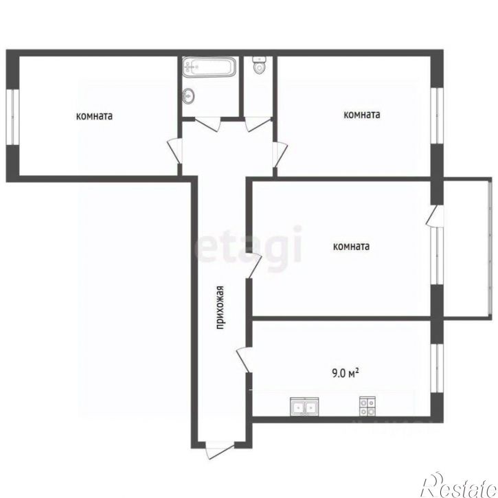 3-комн квартира ул Мира, 13,  д. 13