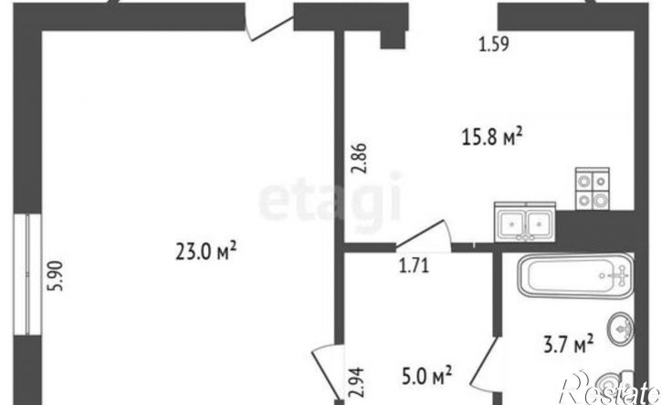 1-комн квартира проспект Генерала Острякова, 250Б,  д. 250Б
