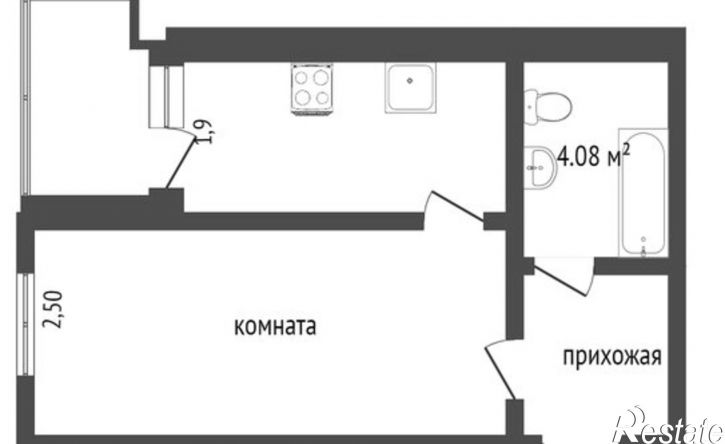 1-комн квартира ул Комбрига Потапова, 20,  д. 20