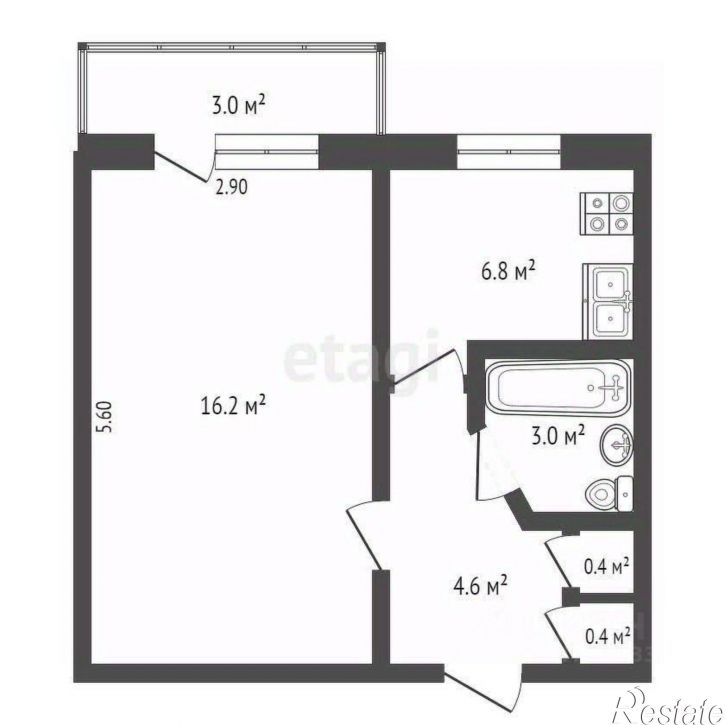 1-комн квартира проспект Героев Десантников, 2,  д. 2