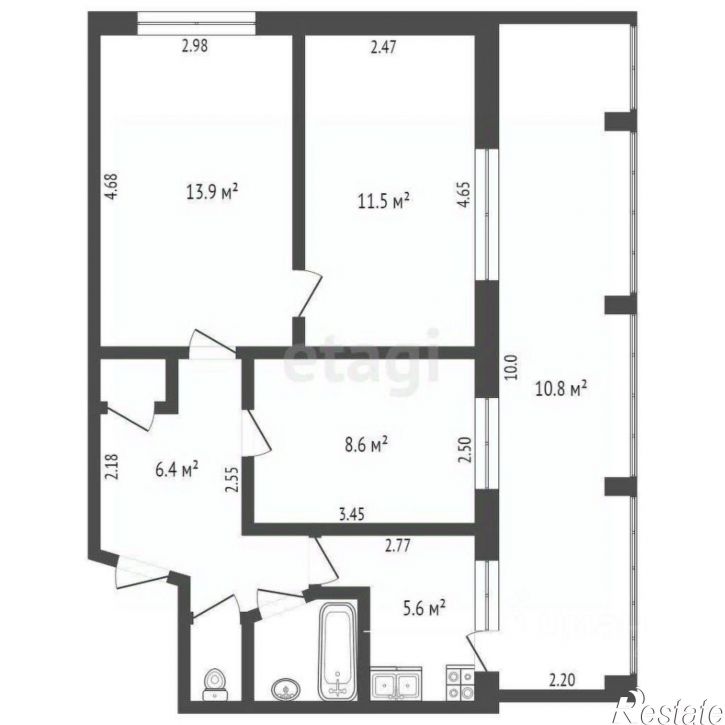 3-комн квартира ул Мира, 13,  д. 13