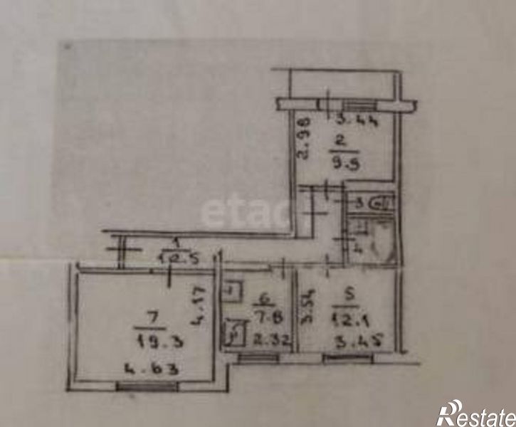 3-комн квартира 35Н-025О-010802, 102,  д. 102