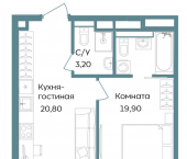 2-комн, 52 кв м, этаж 5/12 г. Саки, ул. Морская