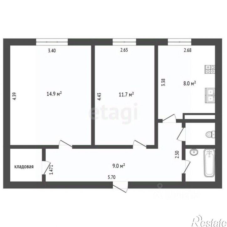 2-комн квартира ул Специалистов, 2,  д. 2