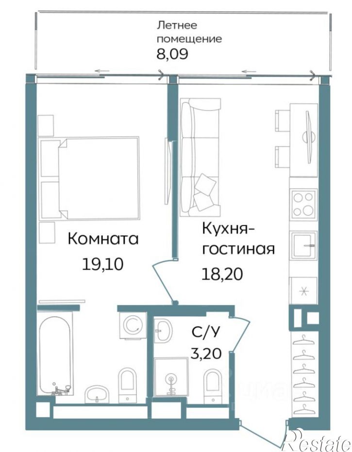 1-комн квартира в новом доме г. Саки, ул. Морская