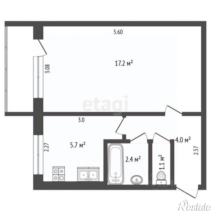 1-комн квартира улица Фрунзе, 5/З,  д. 5/З