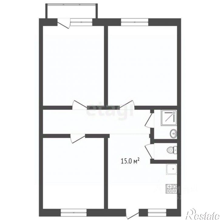 3-комн квартира Керченское шоссе, 76А,  д. 76А