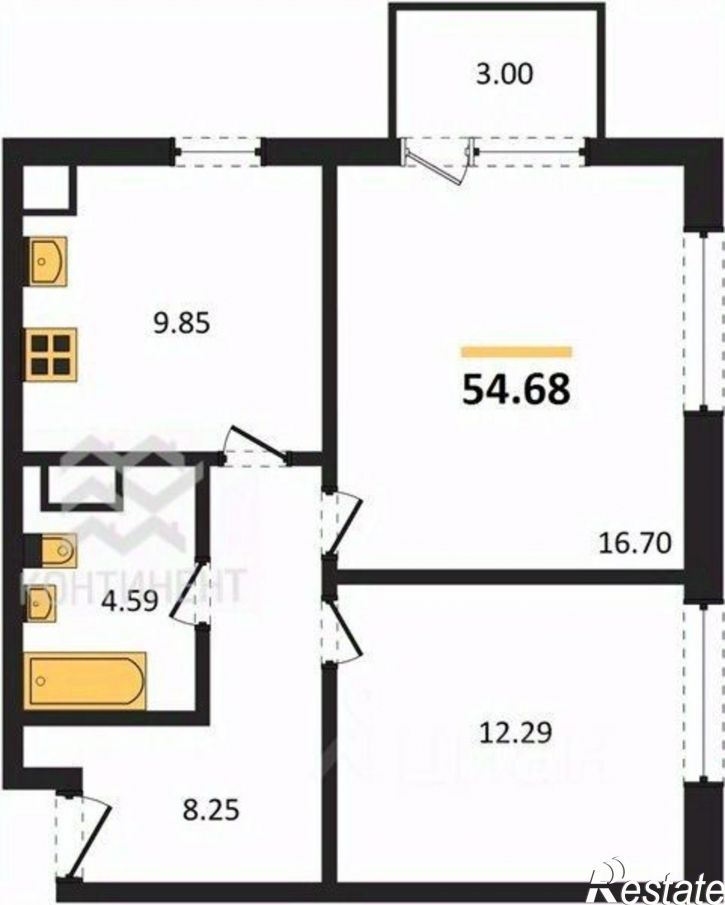 2-комн квартира в новом доме Олимпийская улица, 2 к10,  д. 2 к10