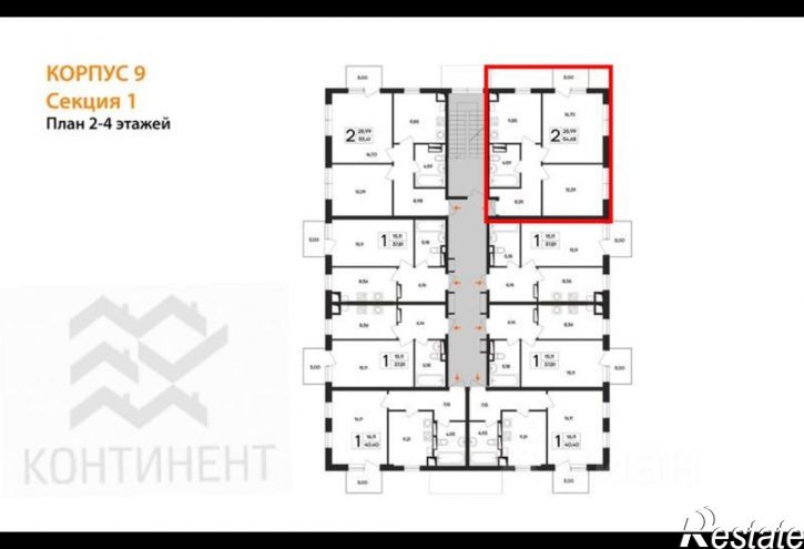 2-комн квартира в новом доме Олимпийская улица, 2 к10,  д. 2 к10