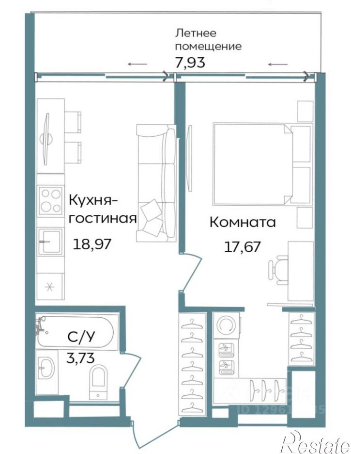 1-комн квартира в новом доме г. Саки, ул. Морская