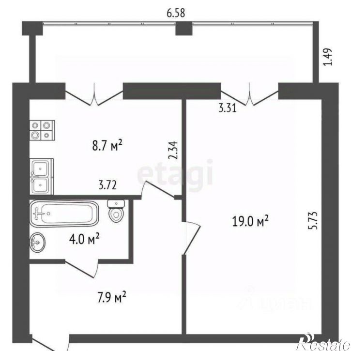 1-комн квартира Севастополь, Севастополь, Античный проспект, 52