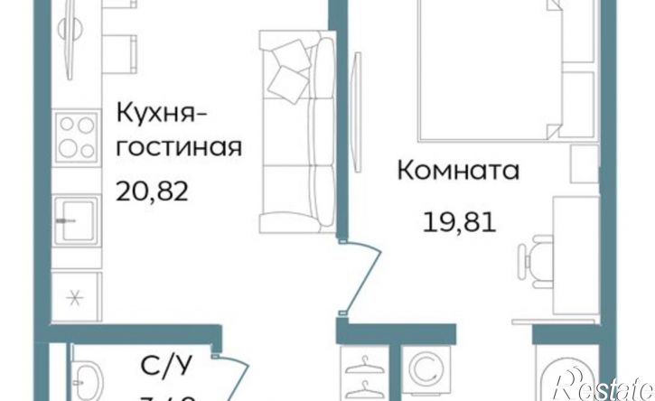 2-комн квартира в новом доме Саки