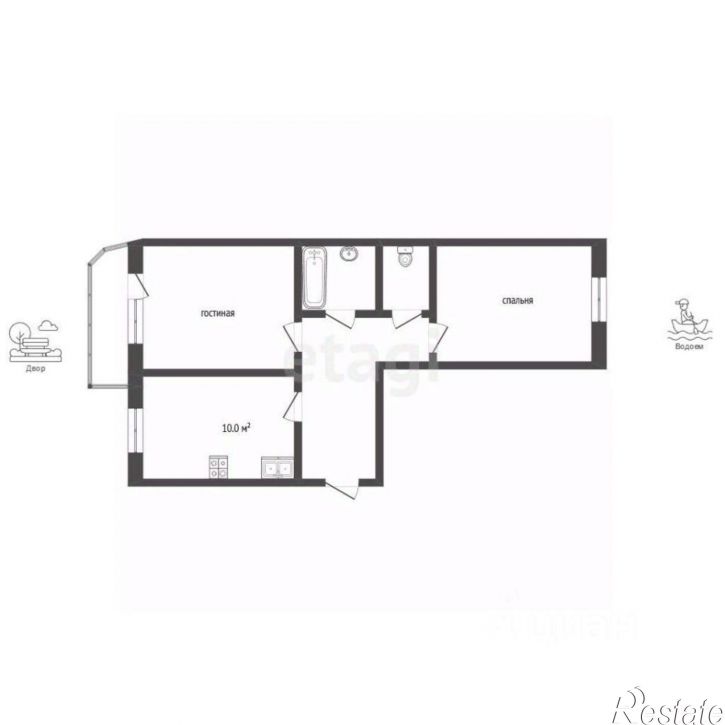 2-комн квартира улица Павла Корчагина, 19Б к2,  д. 19Б к2