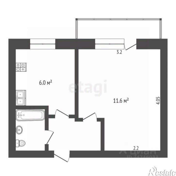 1-комн квартира улица Гайдара, 1/1,  д. 1/1