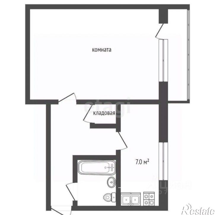 1-комн квартира улица Нестерова, 37,  д. 37