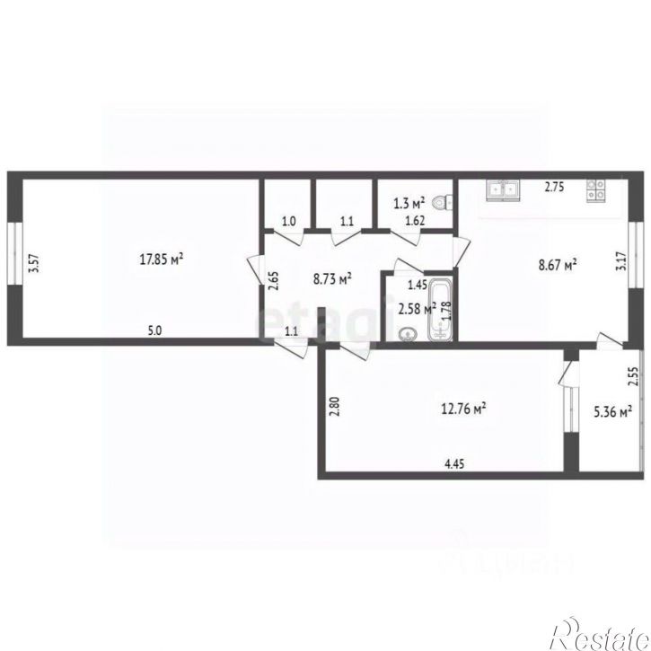 2-комн квартира улица Ломоносова, 8,  д. 8