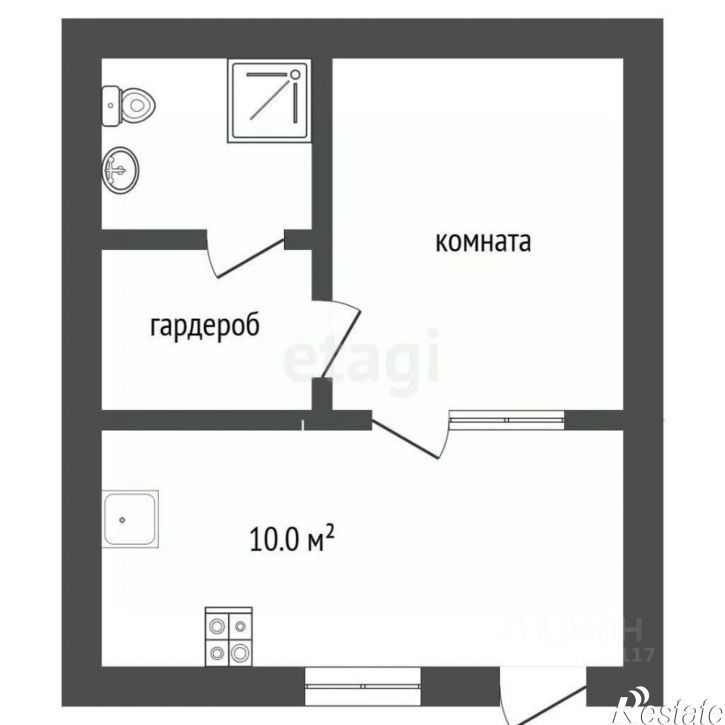 1-комн квартира Крымская улица, 8,  д. 8