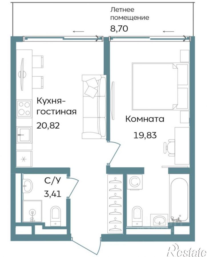 2-комн квартира в новом доме г. Саки, ул. Морская