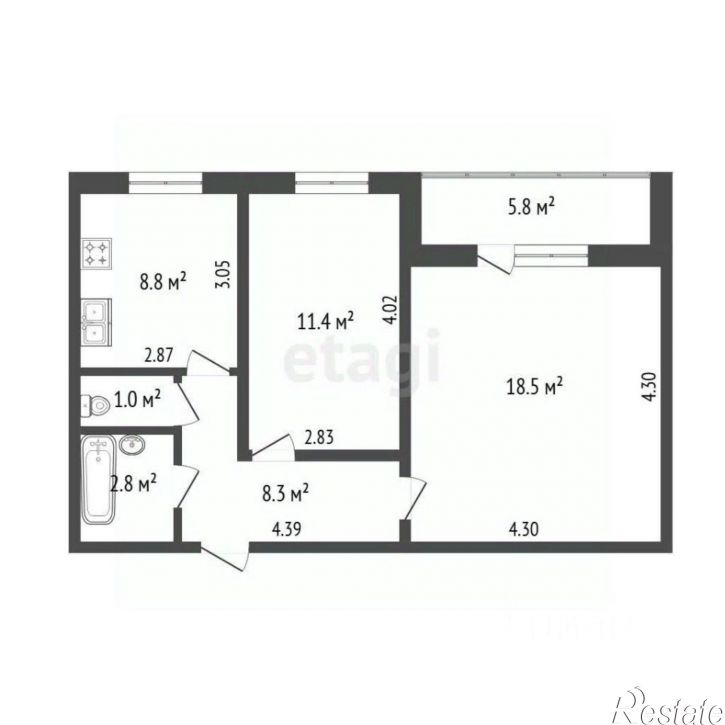 2-комн квартира Морская улица, 3,  д. 3