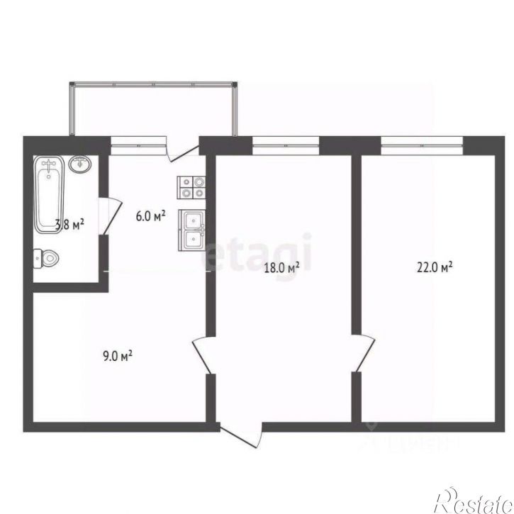 3-комн квартира ул Новая, 4,  д. 4